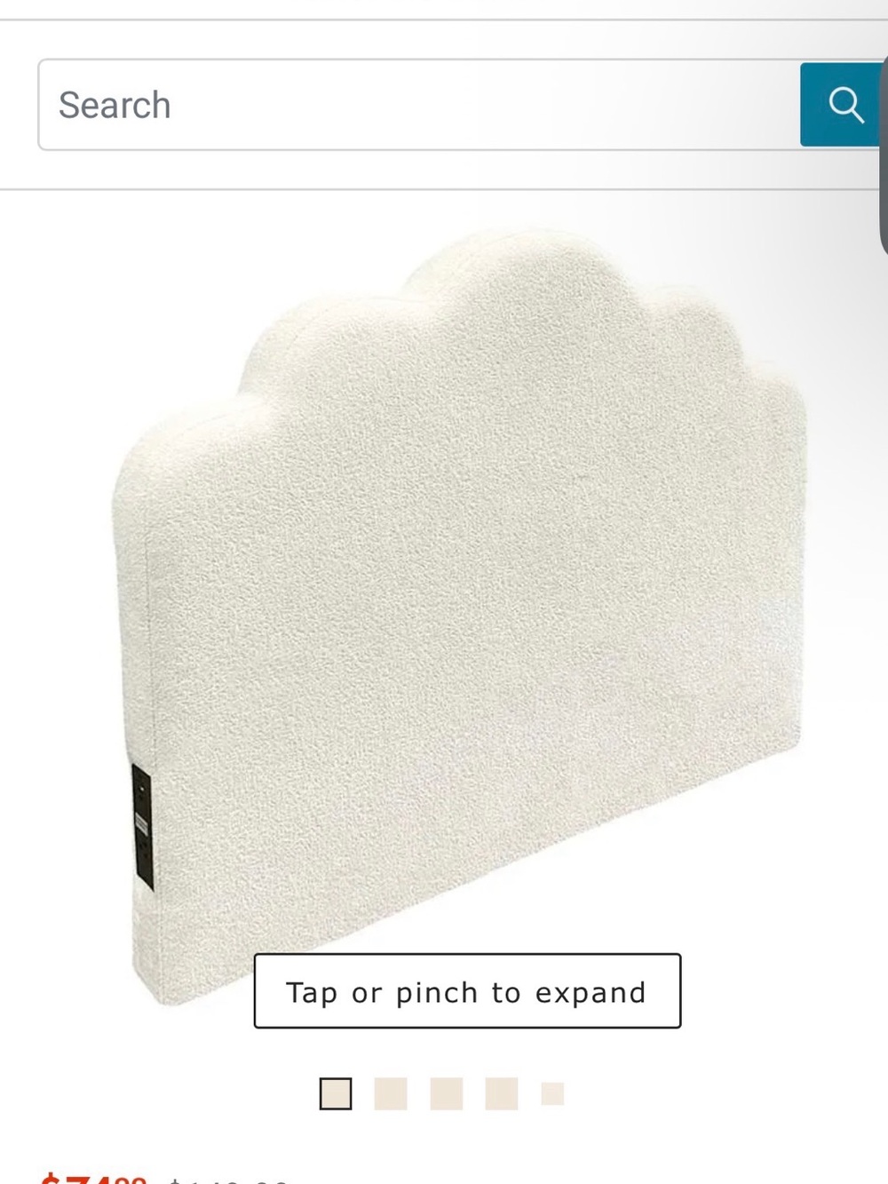 At Home Cream Bouclé Twin/Twin XL Wall-Mounted Headboard